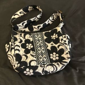 Vera Bradley bag. Quilted style. Color: black, white & silver.